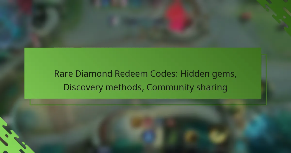 Rare Diamond Redeem Codes: Hidden gems, Discovery methods, Community sharing