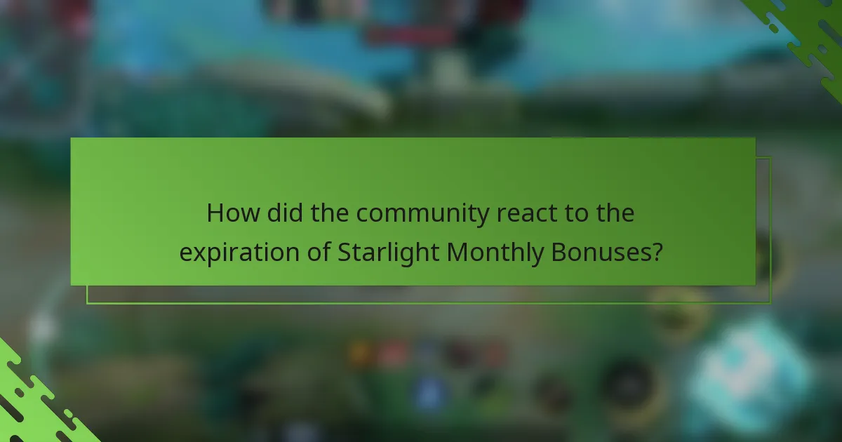 How did the community react to the expiration of Starlight Monthly Bonuses?